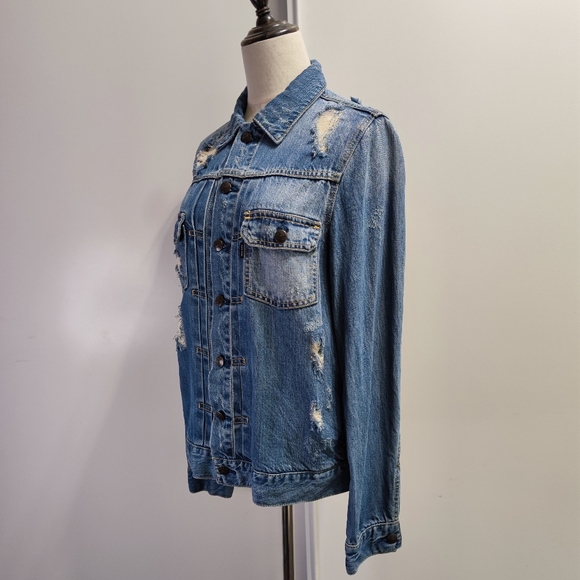 Light weight Crushed Denim Jacket - Picture 3 of 11